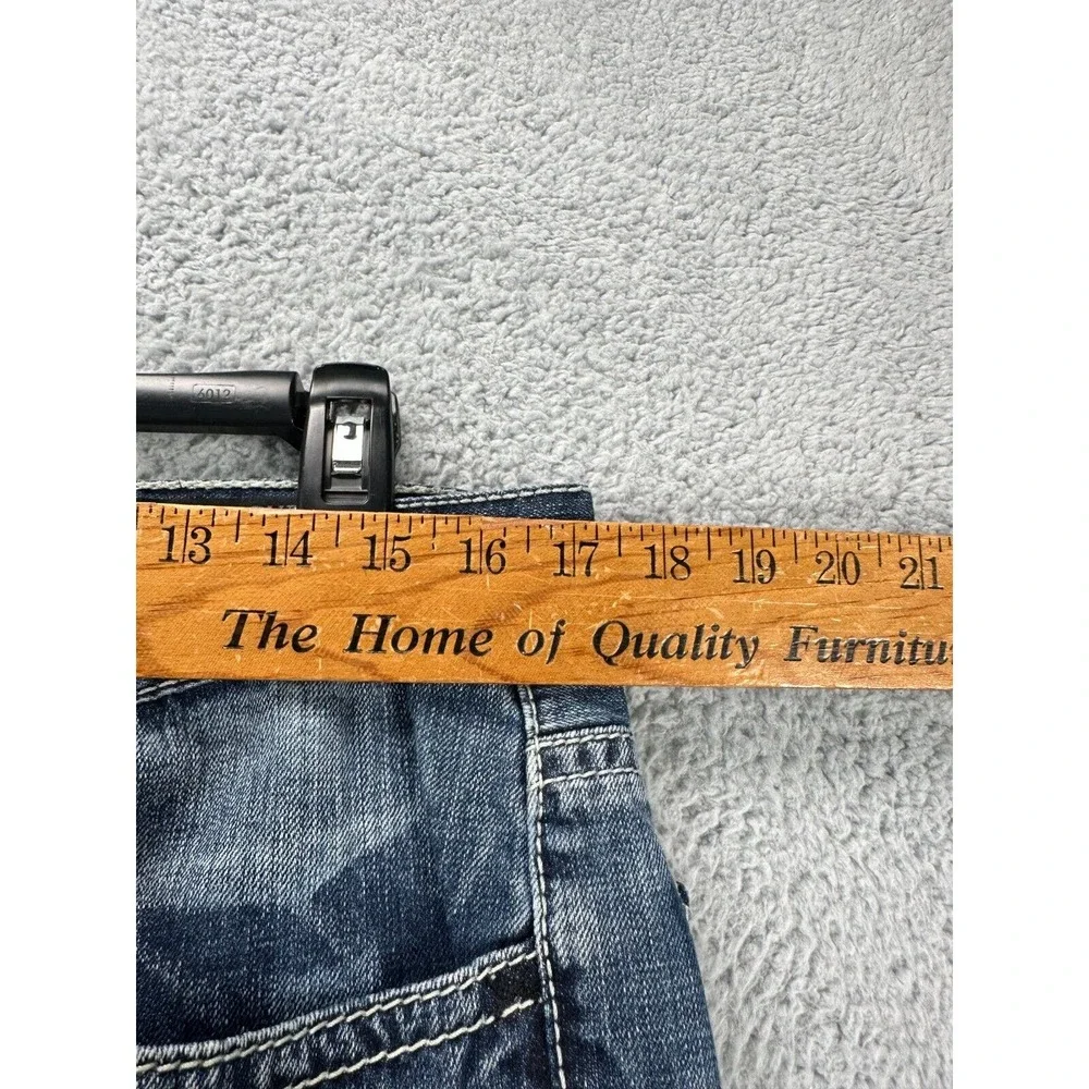 T.K. Axel Jeans Mens 32X32 Treadwell Blue Distressed Relaxed Straight Denim Pant - Picture 8 of 10